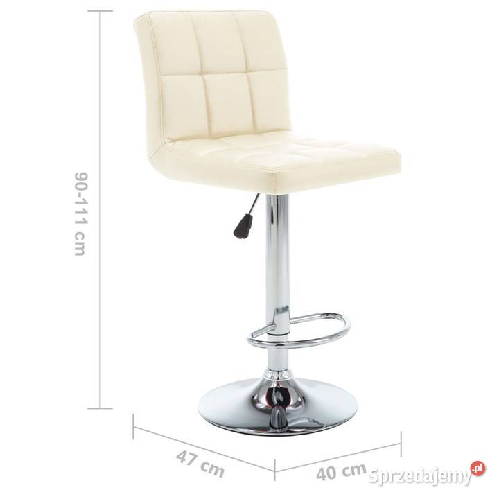 vidaXL Stołki barowe 2 kremowe obite sztuczną mazowieckie Warszawa