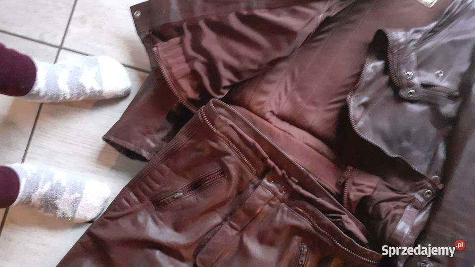Kombinezon skórzany brązowy na MOTOR Resko sprzedam