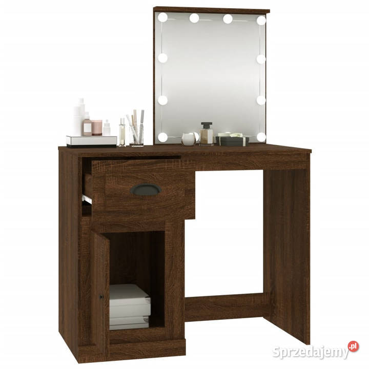 Toaletka z LED brązowy dąb 90x50x1325 WM816775 mazowieckie Warszawa