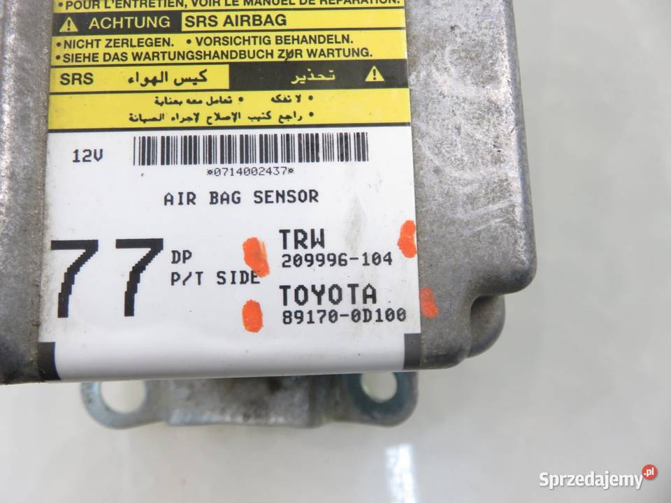 MODUŁ AIRBAG TOYOTA YARIS I 891700D100 209996104