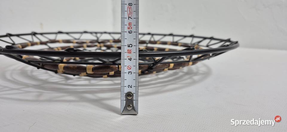 Stylowa Misa Dekoracyjna Patera Metal Drewno Biłgoraj