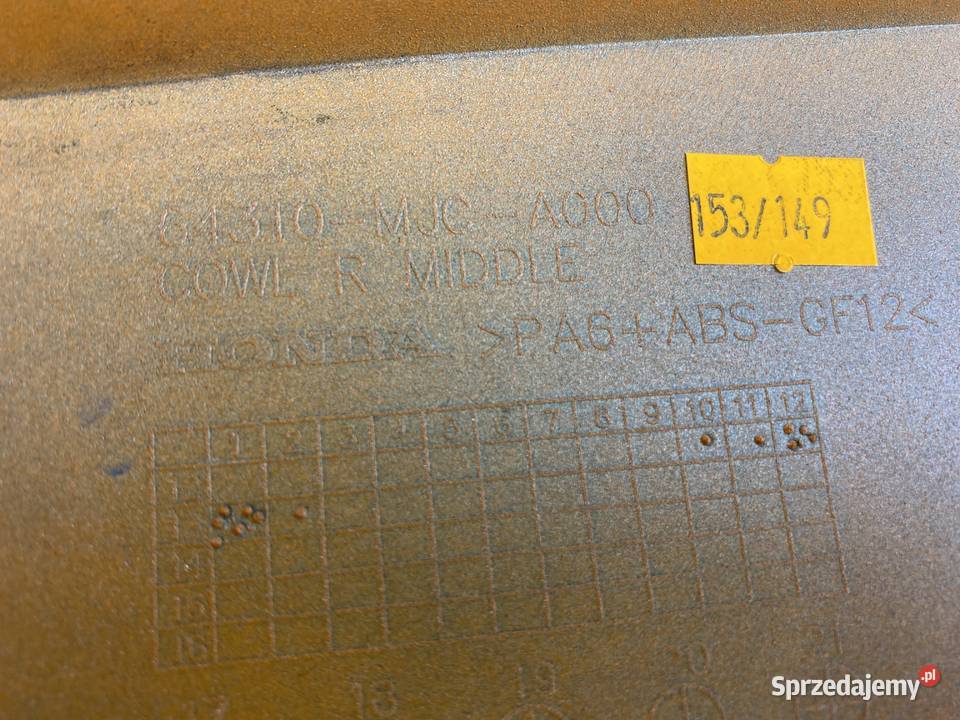 PRAWY BOCZEK HONDA CBR 600 64310MJCA00 lubuskie Sulęcin