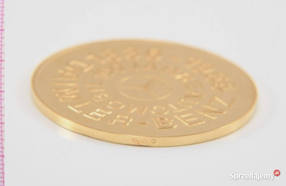 Złota moneta na 100 lecie firmy Mercedes 1 z 3 zachodniopomorskie Szczecin sprzedam