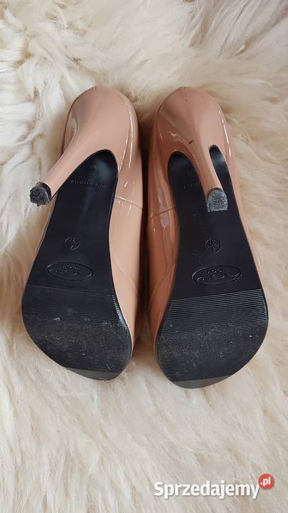 Look Cieliste szpilki beżowe Nude Open toe podkarpackie