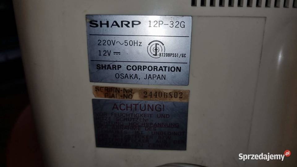 Zabytkowy telewizor Sharp 12P32G 12 Vintage Warta
