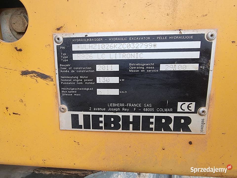 KOPARKA GĄSIENICOWA LIEBHERR 926 Żerków