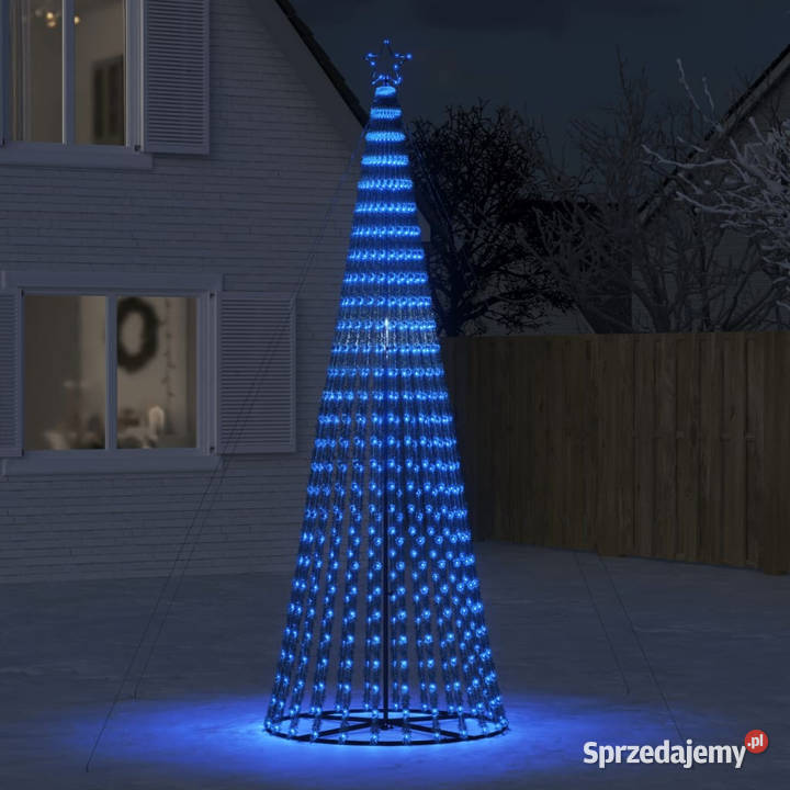 Stożkowa choinka z lampek 688 niebieskich LED Warszawa