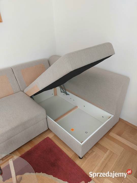 Jasnoszary narożnik z funkcją spania Wrocław