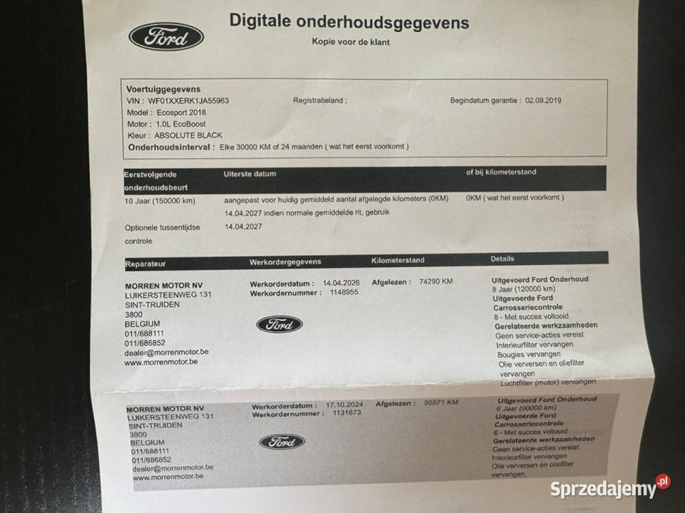 Ford EcoSport PROMOCJA Pisemna Gwarancja 12 wspomaganie kierownicy Samochody osobowe