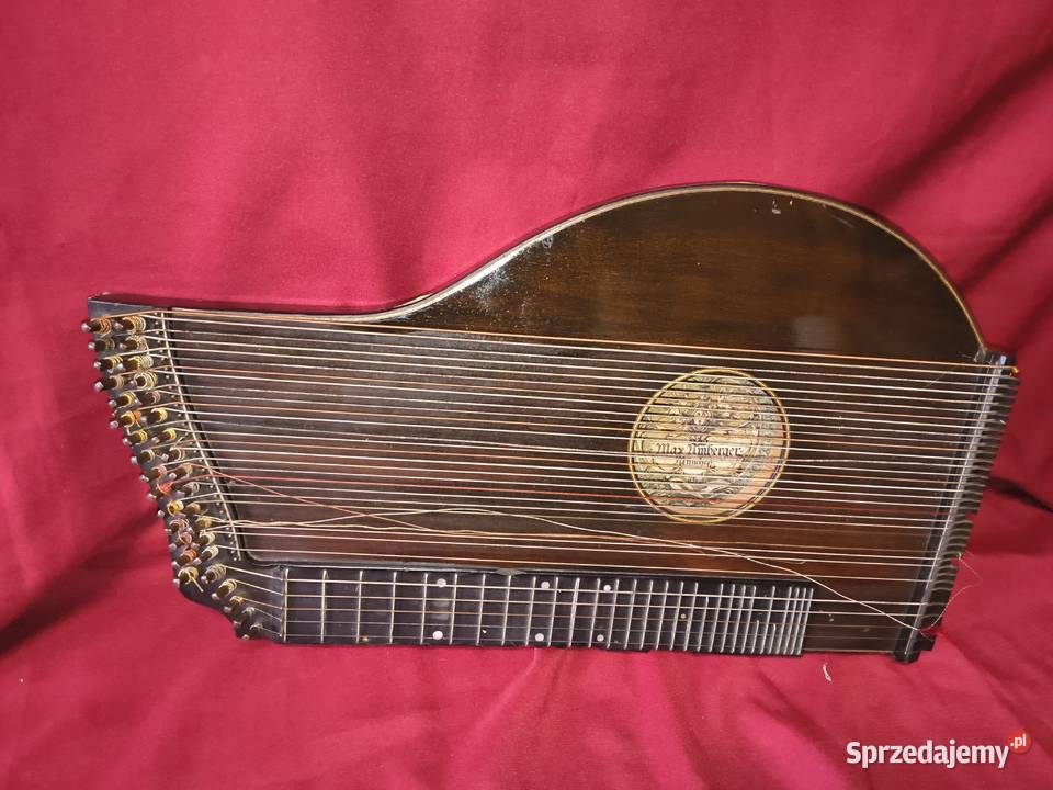 Cytra zither w futerale stara szkoła gry komplet Chorzew