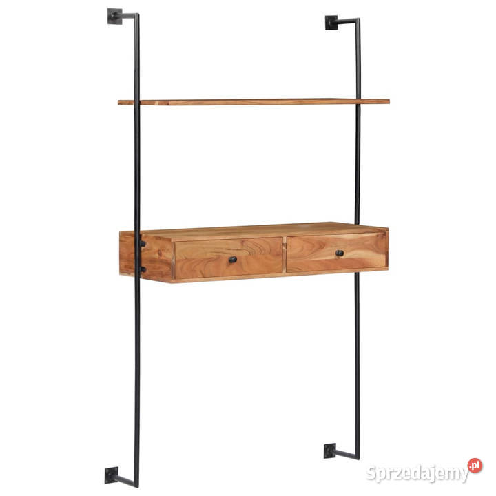Biurko ścienne 90 x 40 x 170 lite drewno