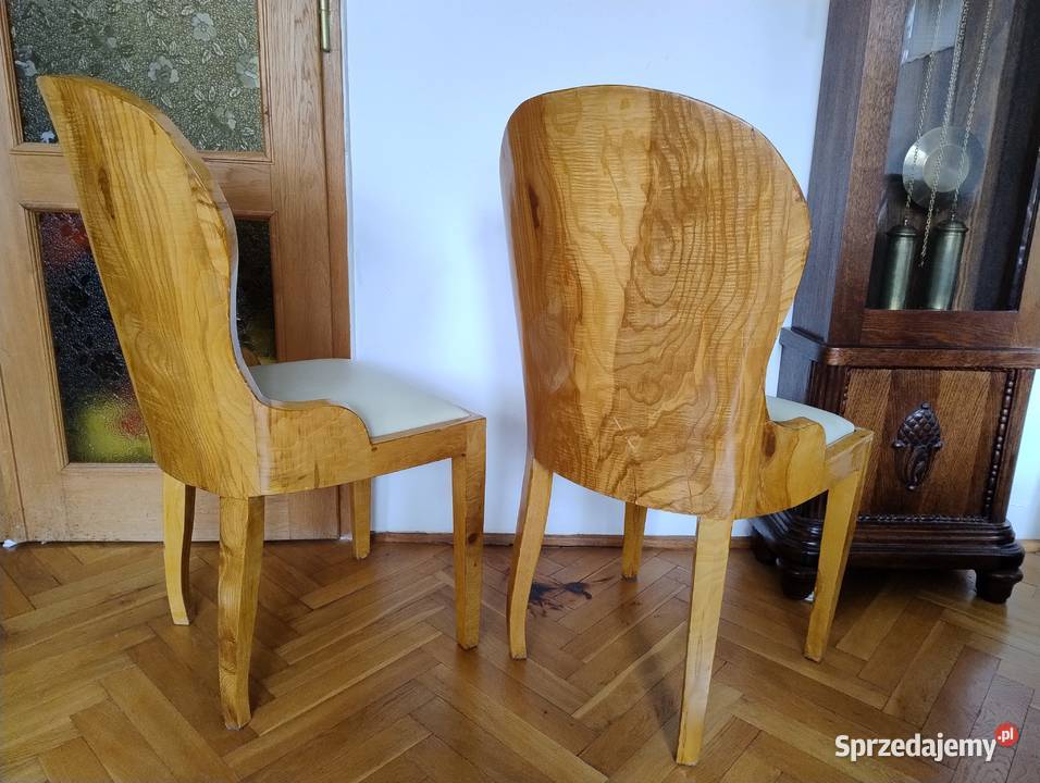 Komplet starych krzeseł 6 sztuk Art Deco pomorskie Gdynia