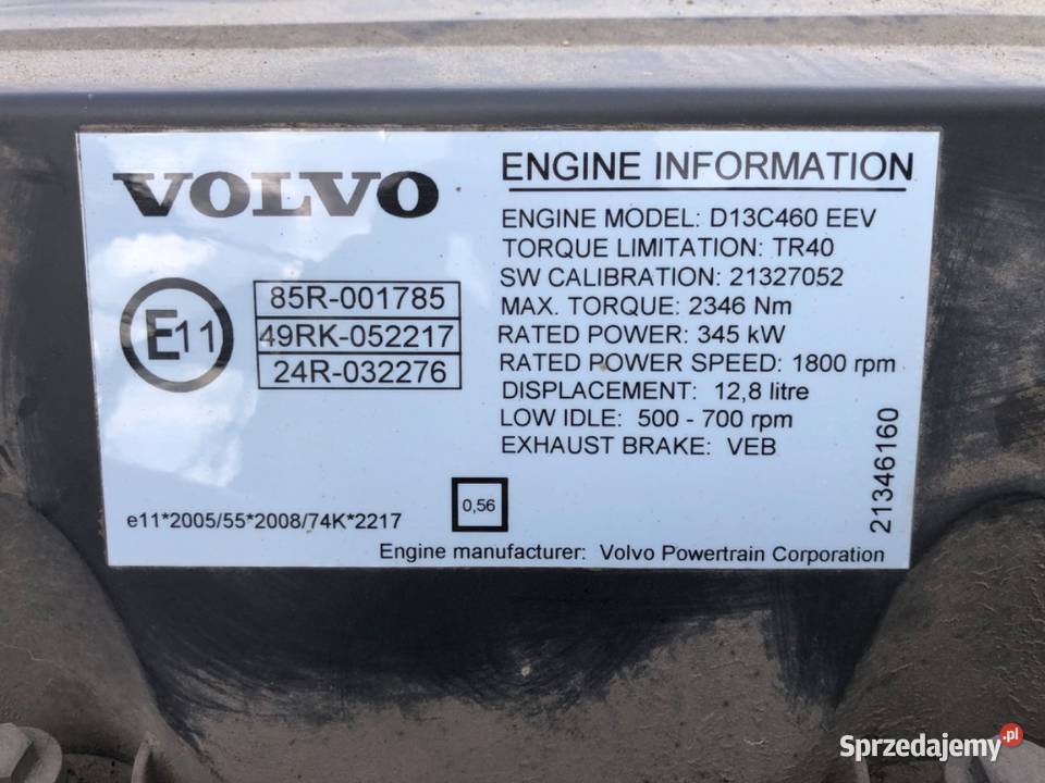 SILNIK VOLVO 128 460 D13C460 FH