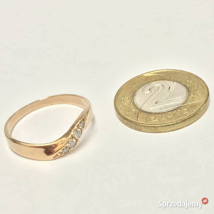 Złoty PIERŚCIONEK z różowego ZŁOTA 585 14K mazowieckie Warszawa
