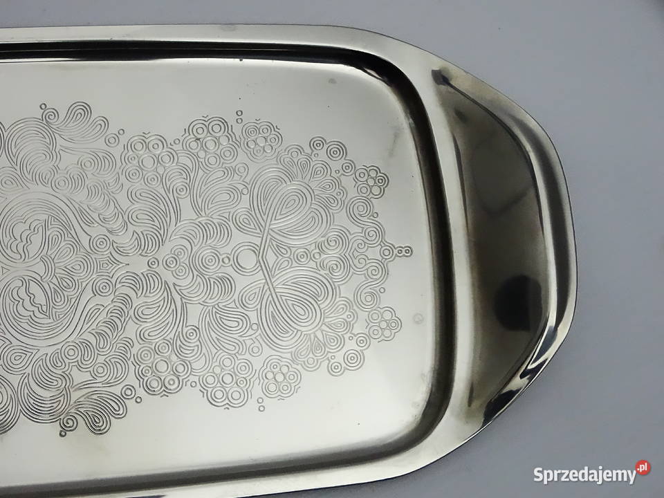 Taca metalowa z grawerem dekoracyjna nierdzewna Biłgoraj