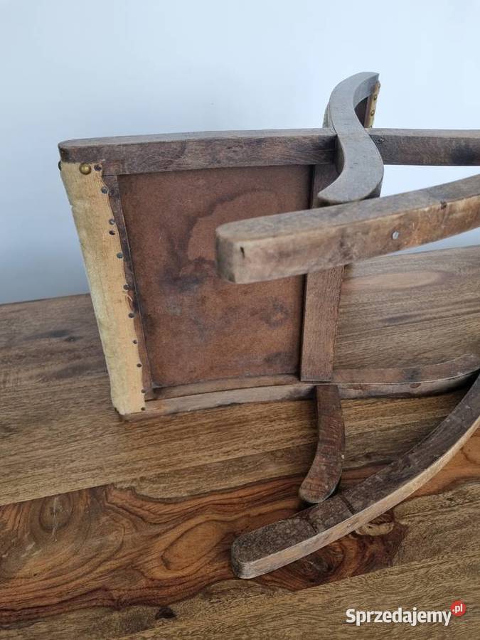 Podnóżek bujany okres międzywojenny lite drewno Płock
