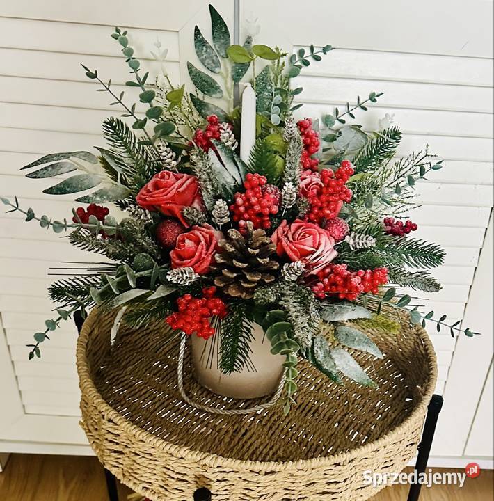 Stroik Boże Narodzenie Premium flower box piękny wielokolorowy Boże Narodzenie mazowieckie sprzedam
