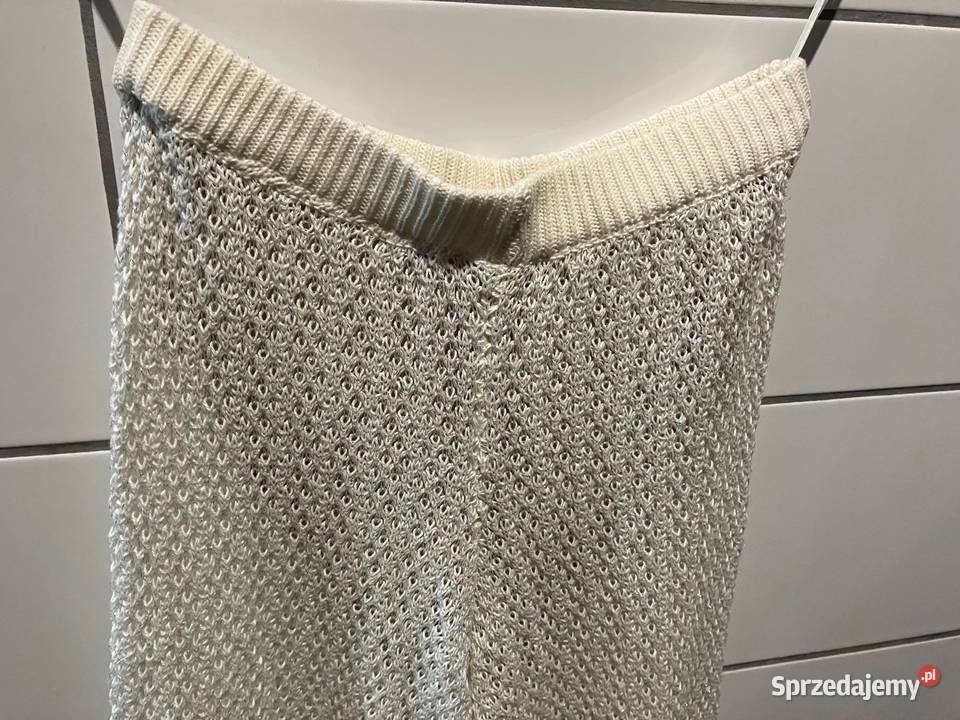 kremowe dzianinowe bawełniane spodnie xs 34 kujawsko-pomorskie Toruń sprzedam