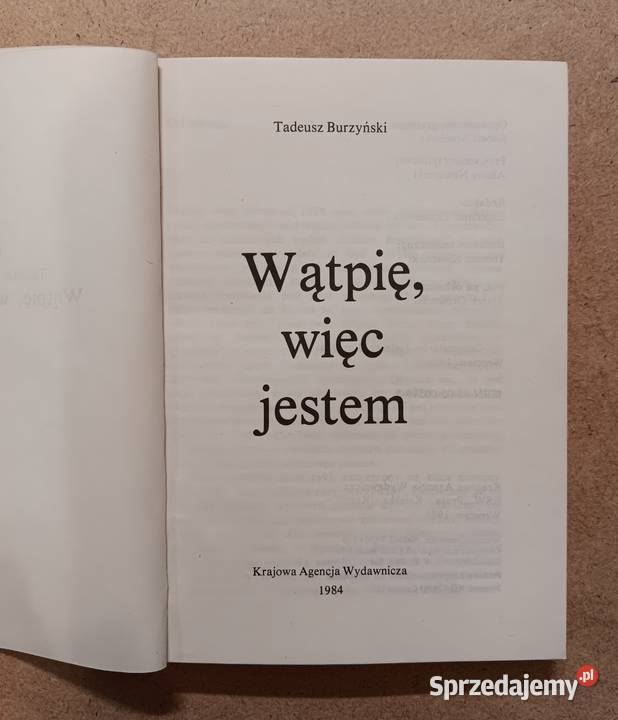 Tadeusz Burzyński Wątpię więc jestem Białystok
