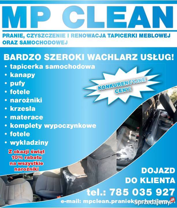Pranie tapicerki meblowejsamochodowej usługi