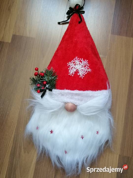 Świąteczny wianek na drzwi z czapką Mikołaja Katowice