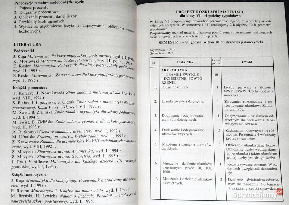 Matematyka kl 48 Materialy pomocniczwe