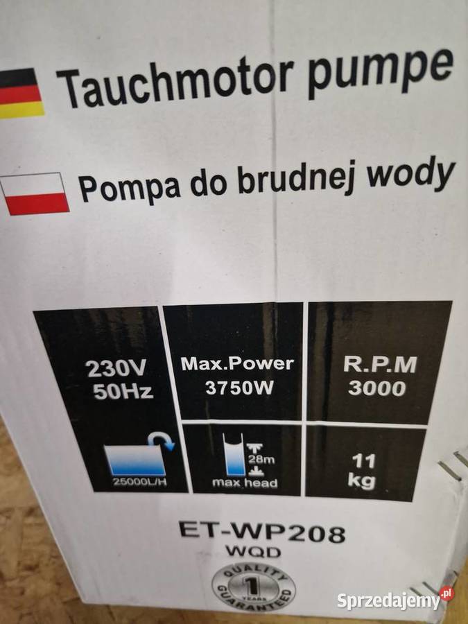 Pompa do szamba zatapialna pompa do wody czystej sprzedam