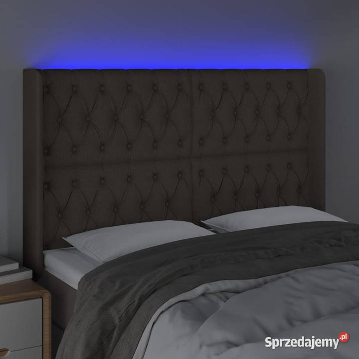 Zagłówek do łóżka z LED taupe 163x16x118128 mazowieckie Warszawa