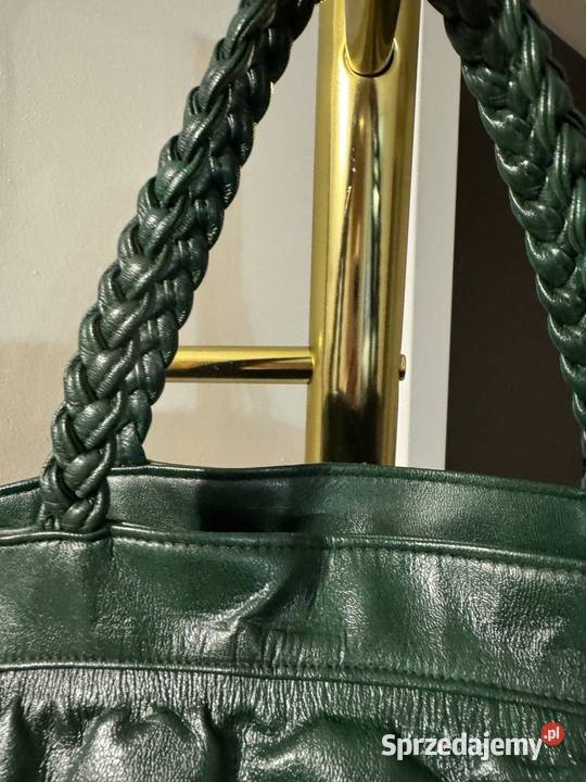 Torebka z naturalnej skóry z plecioną rączką Na Częstochowa