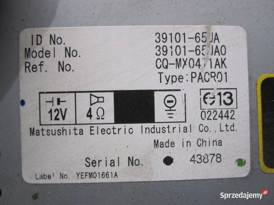 SUZUKI GRAND VITARA II 06r radio CD 3910165JA