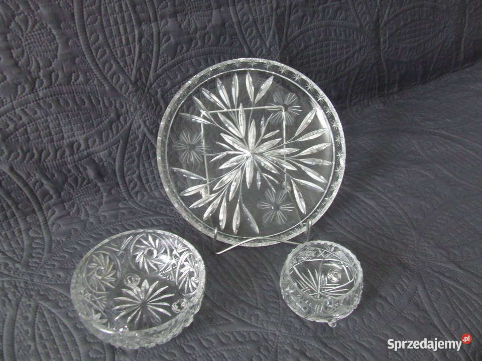 Kryształowa patera z podstawką Misa duża Misa Oborniki Śląskie