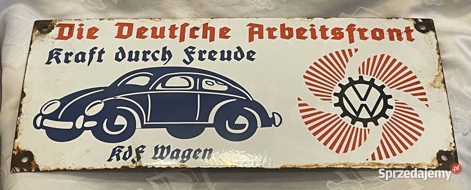 Niemiecka tablica szyld emaliowany volskwagen Kraków