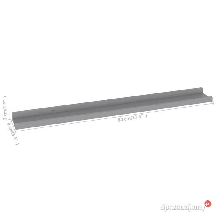 Półki ścienne 4 szare 80x9x3 WM326676 Półki Warszawa