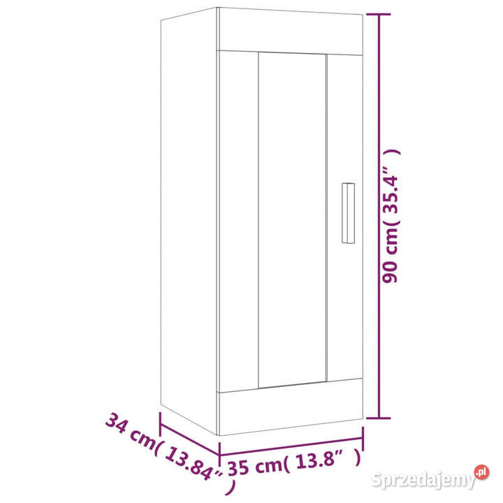 Szafka wisząca szary dąb sonoma 35x34x90 Półki Warszawa