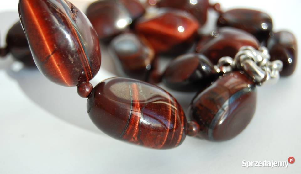 Bawole oko naszyjnik korale z kamienia kamienie lubelskie Lublin