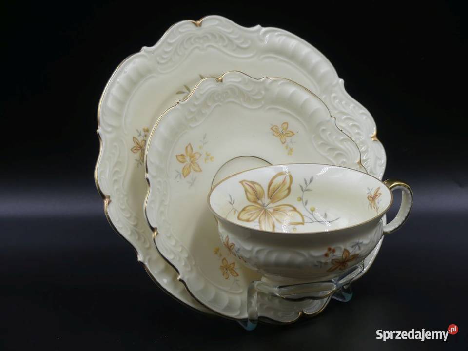 Komplet śniadaniowy Sorau Żary piękne reliefy