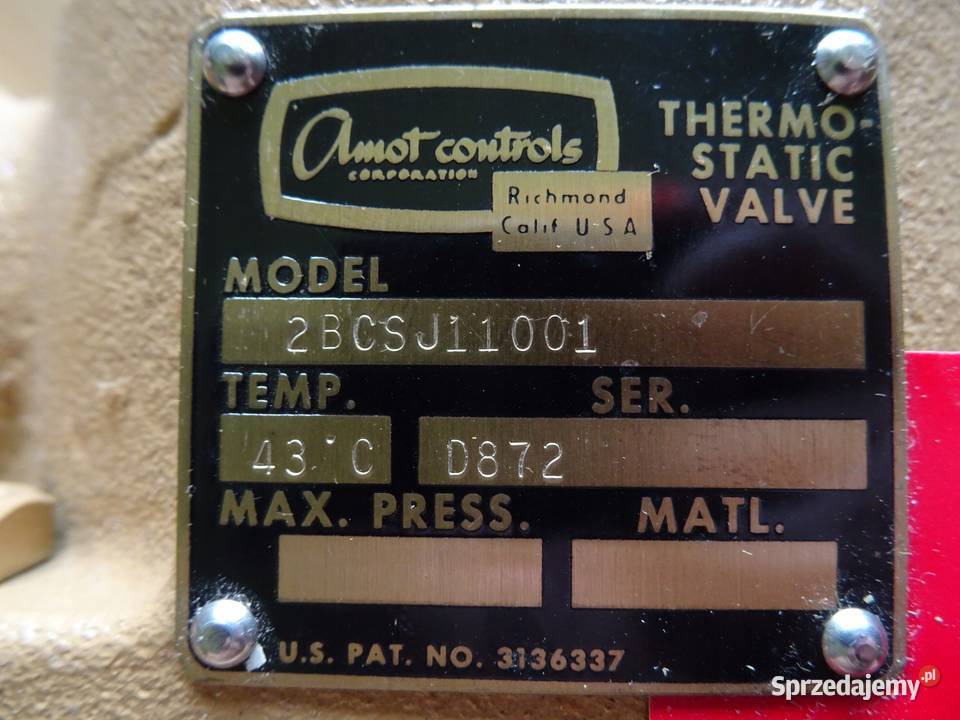 ZAWÓR TERMOSTATYCZNY AMOT CONTROLS 2BCSJ11001 Wąchock