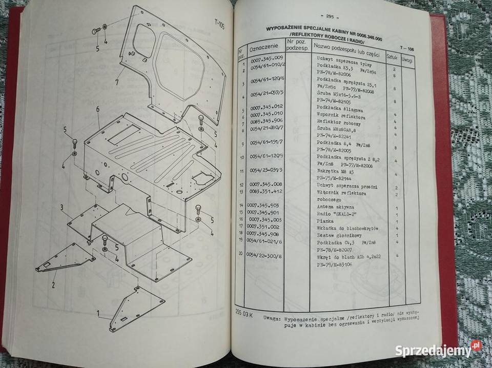 Katalog części MF 255 z kabiną nowy 1987 lubelskie Lublin