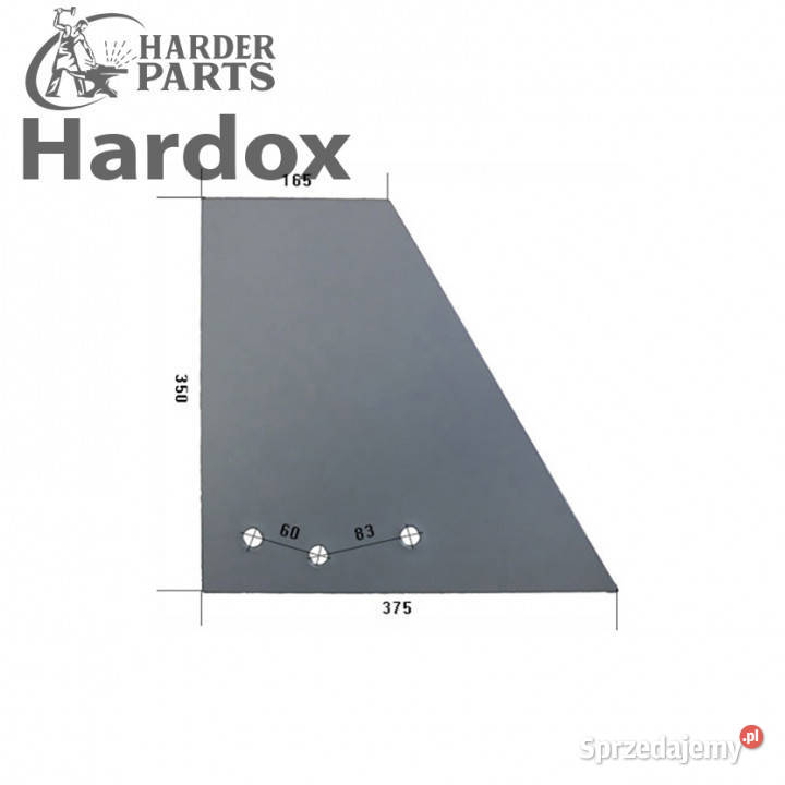 Nakładka płozy HARDOX 27521801L XP81 do pługa Części zamienne Suwałki