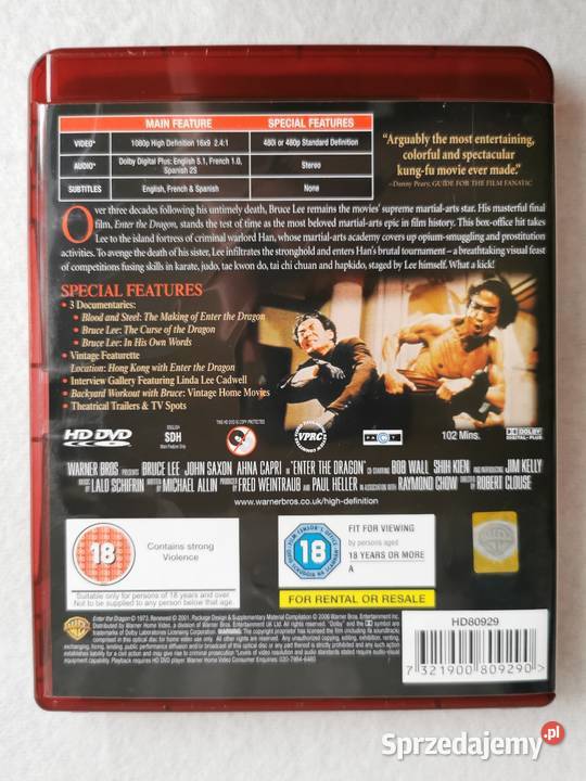 Enter The Dragon Wejście Smoka HDDVD En 1973 Ozorków
