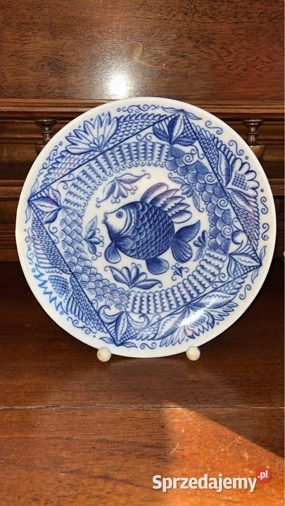 Talerz Łomonosow Z rybką piękny Porcelana i szkło Gdańsk sprzedam