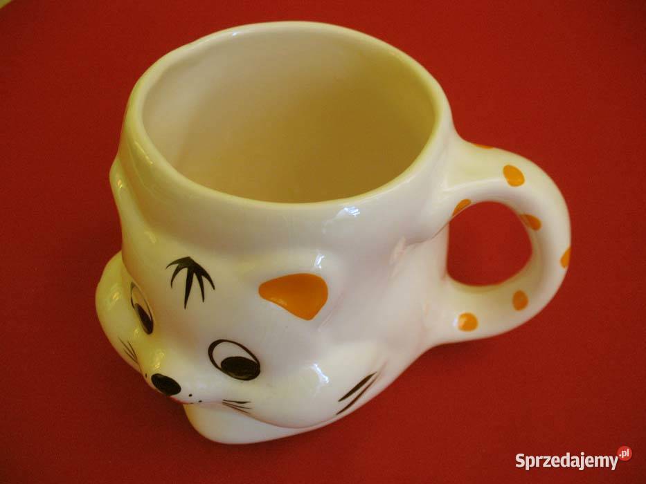 Kot kubek porcelana figurka zabawna 9 x 14 x 10 Siedlce