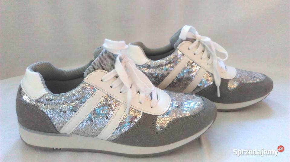 Buty srebrne Sportowe eleganckie Damskie r 37538 podlaskie Białystok