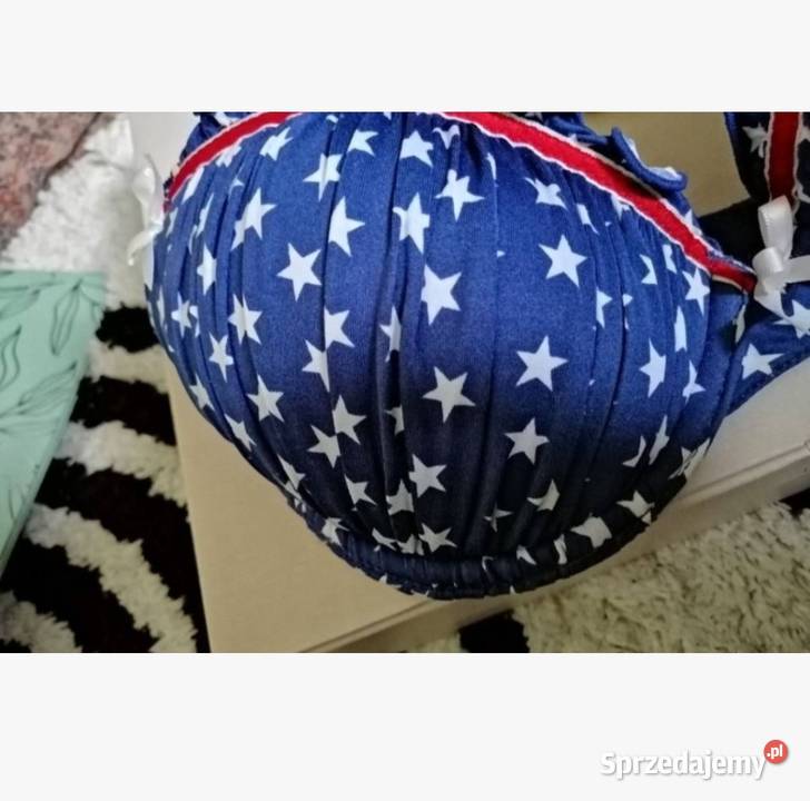Nowy YORKER stanik biustonosz push up w print niebieski Moda i Styl Leszno