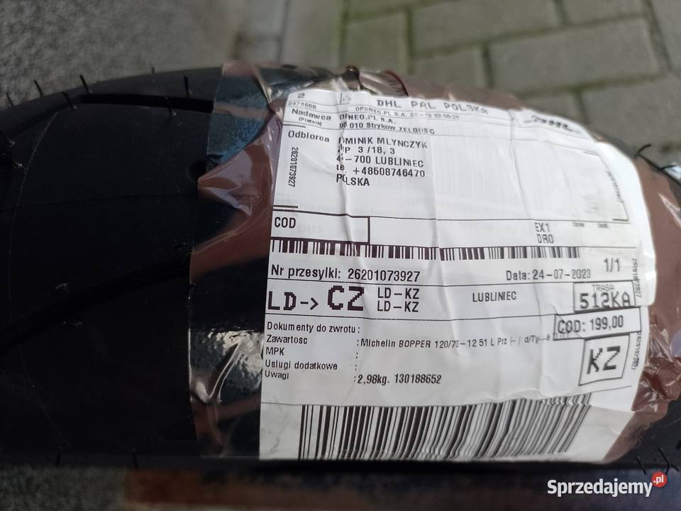 Sprzedam oponę Michelin Bopper 120x70x12 Nowa to Lubliniec sprzedam