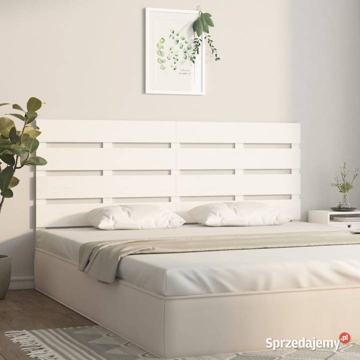 Wezgłowie łóżka białe 120x3x80 lite drewno mazowieckie sprzedam