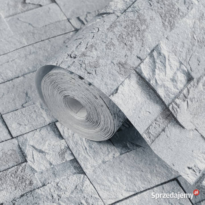Tapeta 3D z wzorem kamieni jasnoszara 10x053 m mazowieckie Warszawa