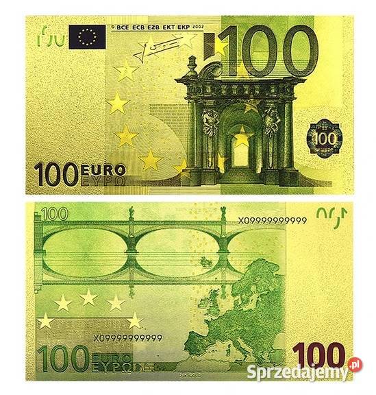 ZŁOTE Banknoty 24 Karat Dolar Euro Jan Paweł Kolekcje Sosnowiec