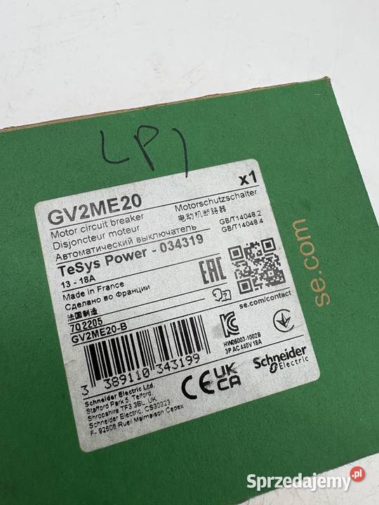 Schneider Electric GV2ME20 Wyłącznik silnikowy mazowieckie Warszawa