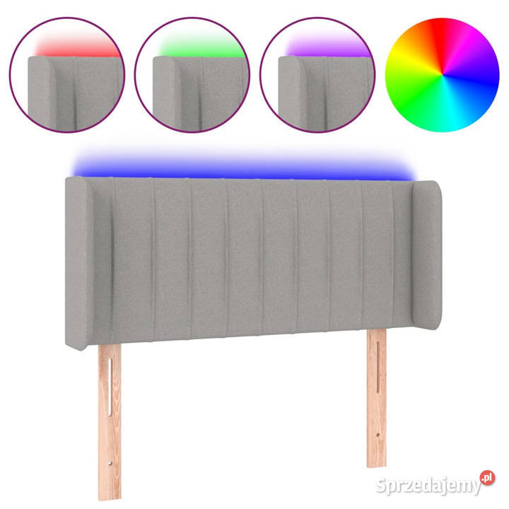 Zagłówek do łóżka z LED jasnoszary 83x16x7888 Warszawa